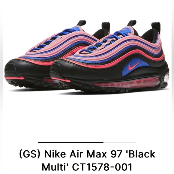 (GS) Nike Air Max ‘97 in ‘Black/Multi’ - Picture 11 of 14